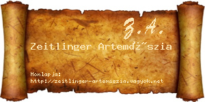 Zeitlinger Artemíszia névjegykártya